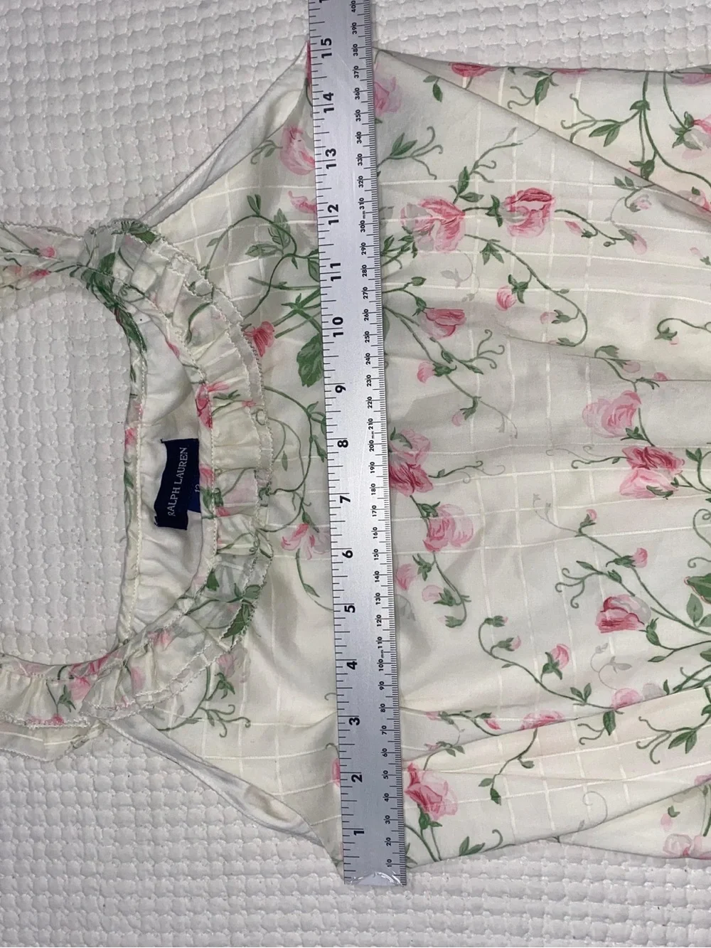 Ralph Lauren Cream Floral Sundress with Pink Roses girls sz12
